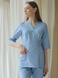Жіночий медичний костюм на запах 10-03 блакитний