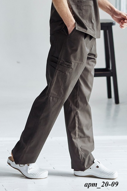 Мужские плотные медицинские брюки 20-09 коричневые