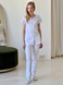 Медичний костюм з блискавкою жіночий білий 18-04
