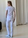 Медицинский костюм с молнией женский белый 18-04