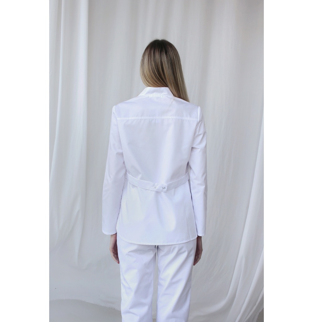 Жіноча куртка медична біла 19-12