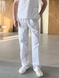 Чоловічі цупкі медичні брюки 20-09 білі