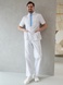 Мужской медицинский костюм 14-03 белый с голубой отделкой