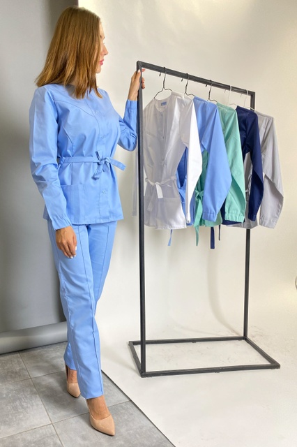 Жіночий медичний костюм 19-05 блакитний