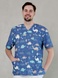 Куртка мужская хирургическая с принтом динозавры синие