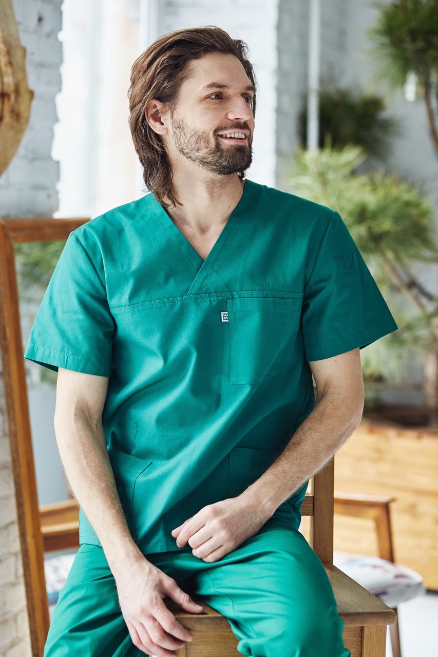 Мужская хирургическая куртка 13-06 зеленая