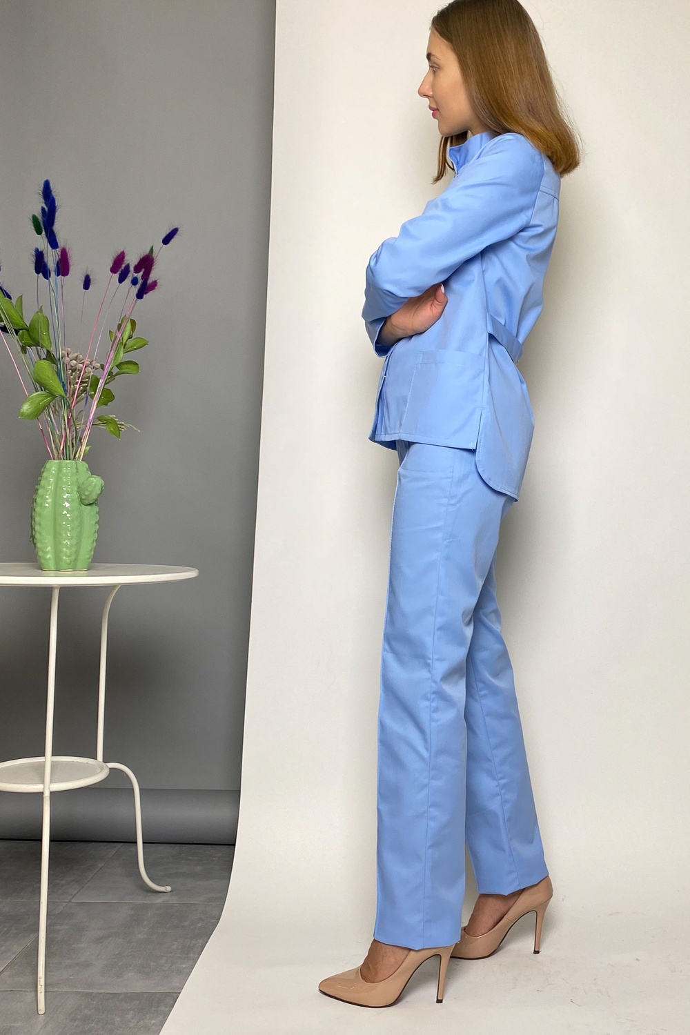 Жіночий медичний костюм 19-12 блакитний