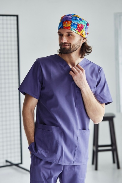 Мужская хирургическая куртка 14-02 светло фиолетовая