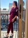 Медицинский костюм женский бордовый 10-03