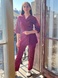 Медичний костюм жіночий бордовий 10-03