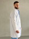 Медичний халат 10-08 білий з блакитним оздобленням