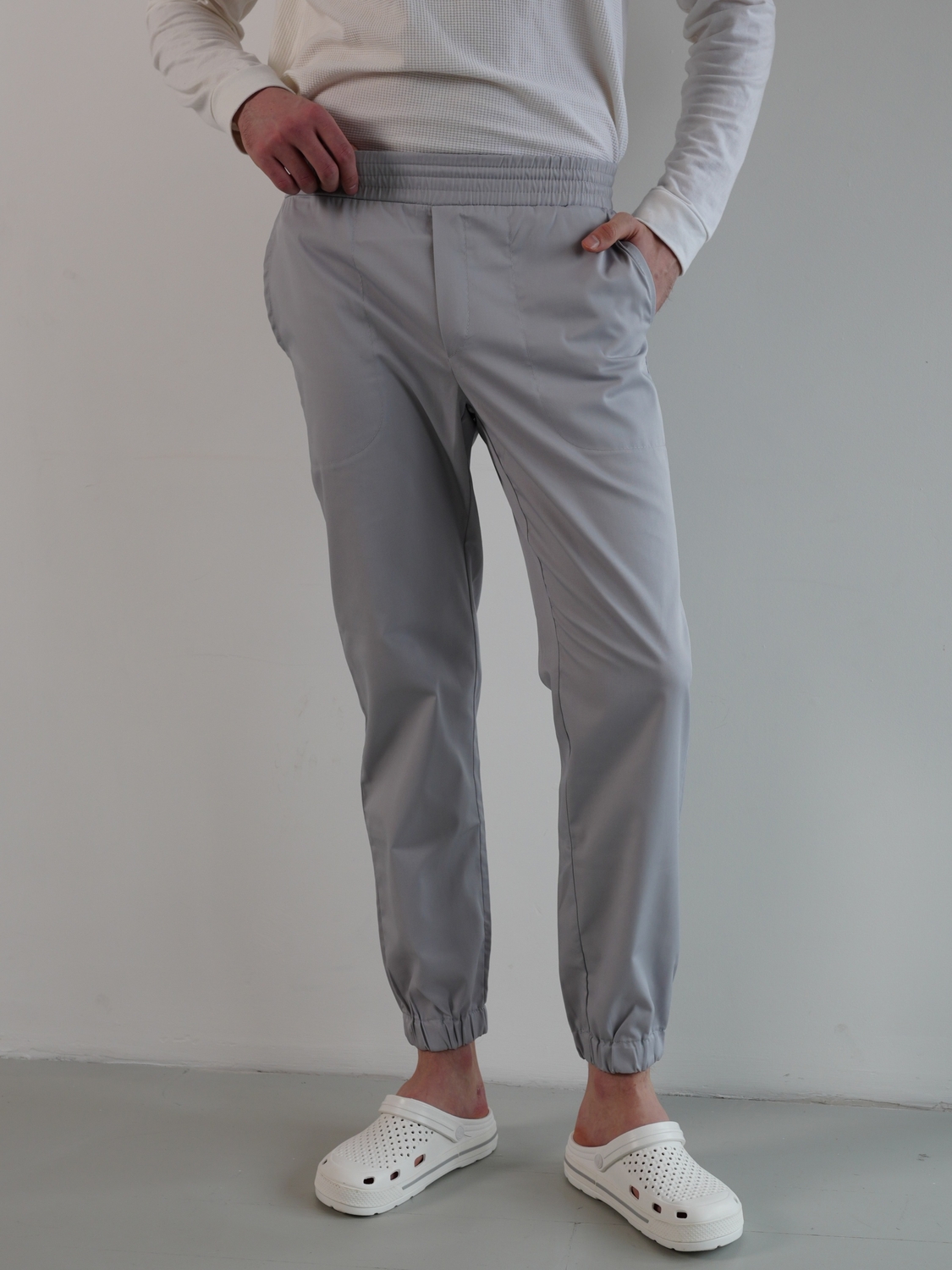 Чоловічі медичні брюки джогери сірі 20-06