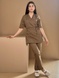 Жіночий медичний костюм на запах 22-01 какао з еластаном
