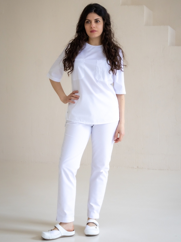 Медицинский костюм женский белый 20-08