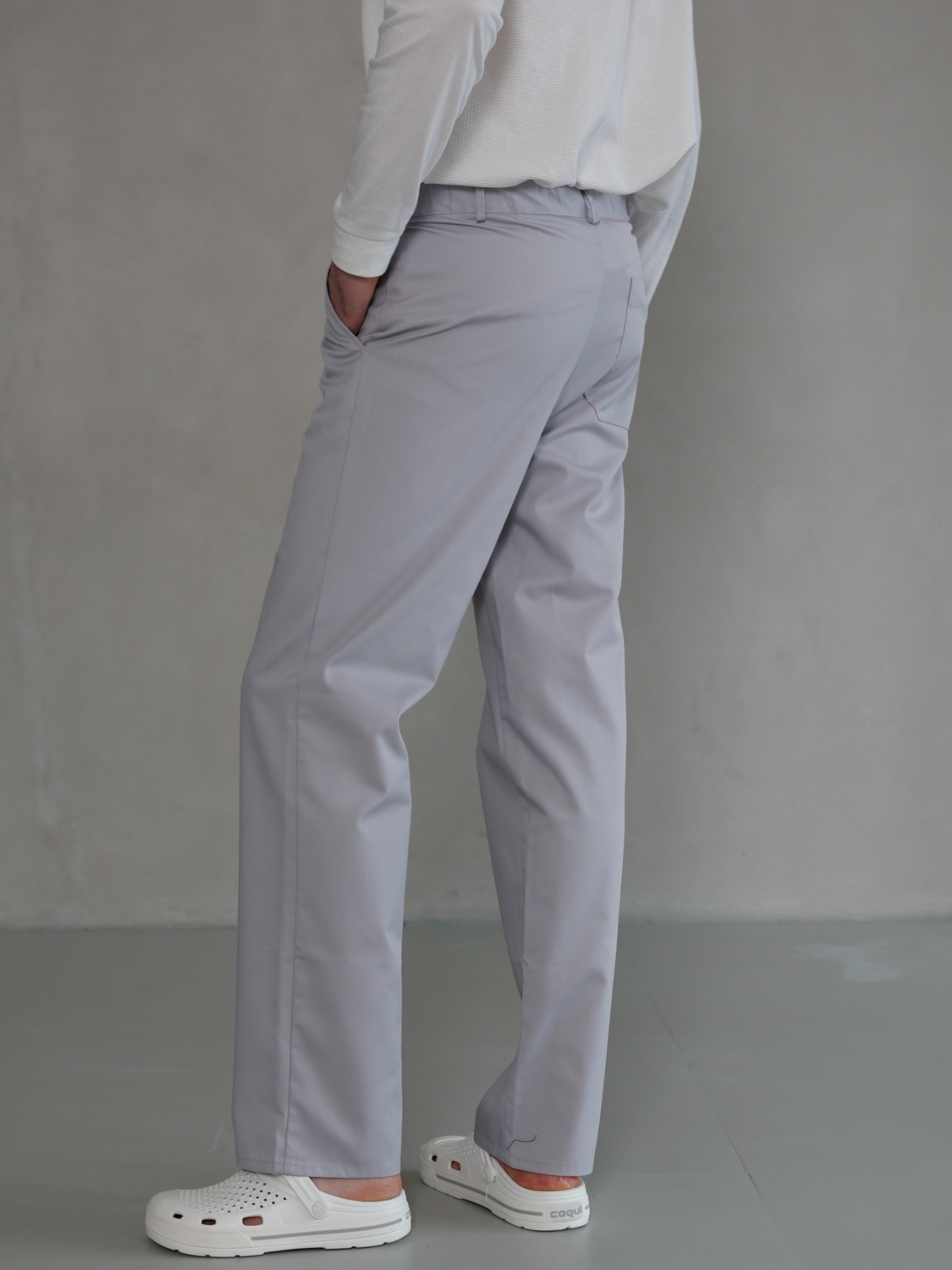 Мужские медицинские брюки серые МШ-05
