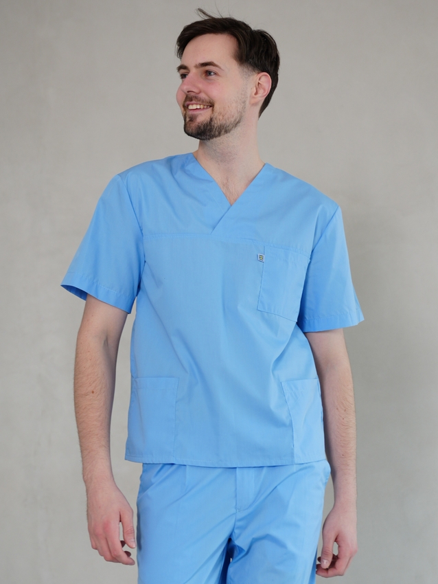 Мужская хирургическая куртка 13-06 голубая