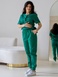 Жіночий медичний костюм темно-зелений на зав'язках 19-09