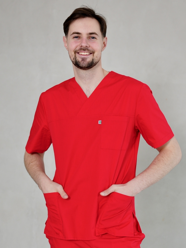 Мужская хирургическая куртка 13-06 красная