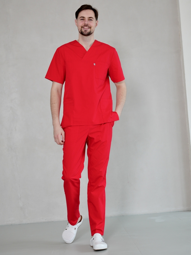 Чоловічий хірургічний костюм 13-06 червоний
