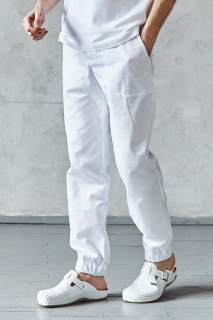 Мужские медицинские брюки джогеры 20-06 белые