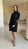 Жіночий медичний халат 17-02 чорний з вишивкою Магнолія