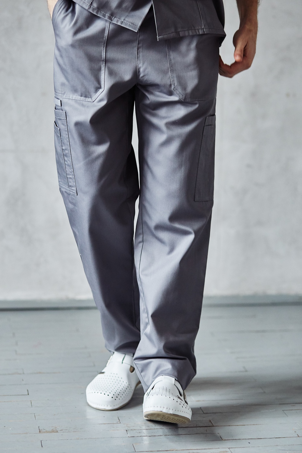 Чоловічі цупкі медичні брюки 20-09 графіт
