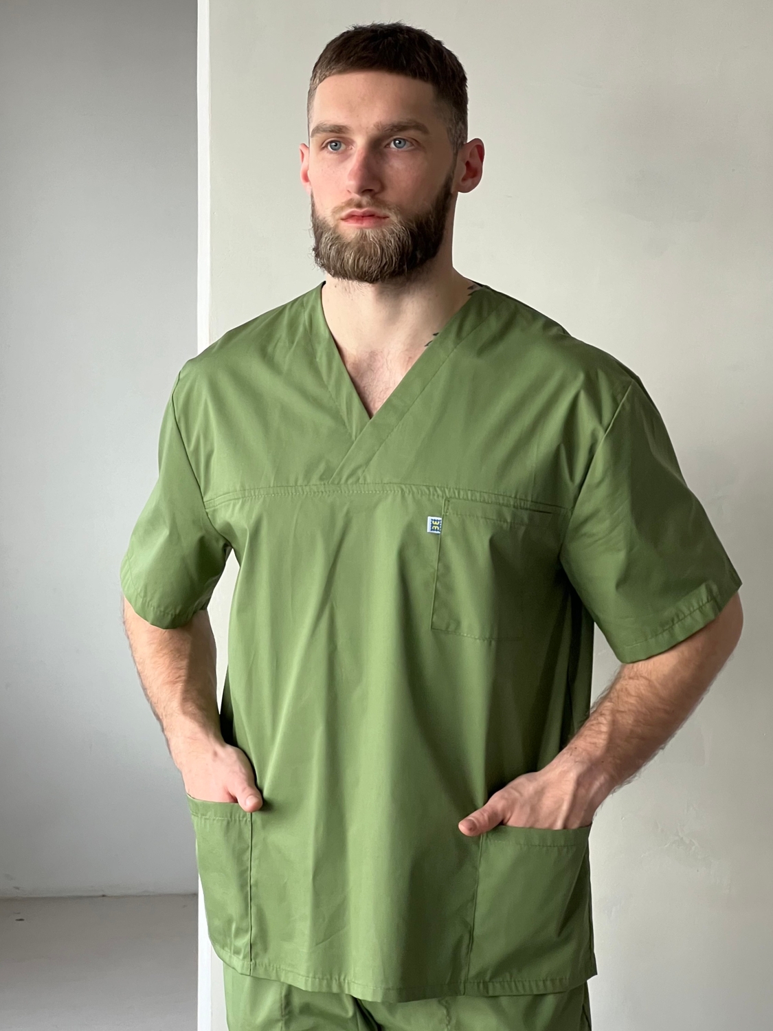 Чоловіча хірургічна куртка 19-06 фісташка з еластаном