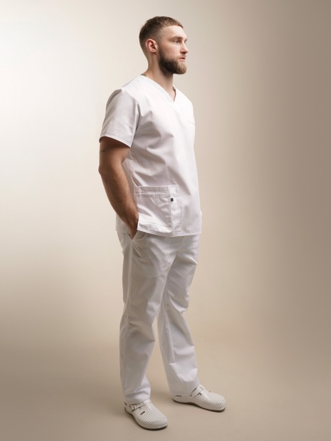 Чоловічий хірургічний костюм 14-02 білий