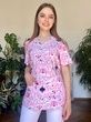 Хирургическая куртка женская с принтом Розовые Тигры 14-01 | Швецька марка