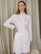 Медичний халат жіночий з довгим рукавом білий 08-01