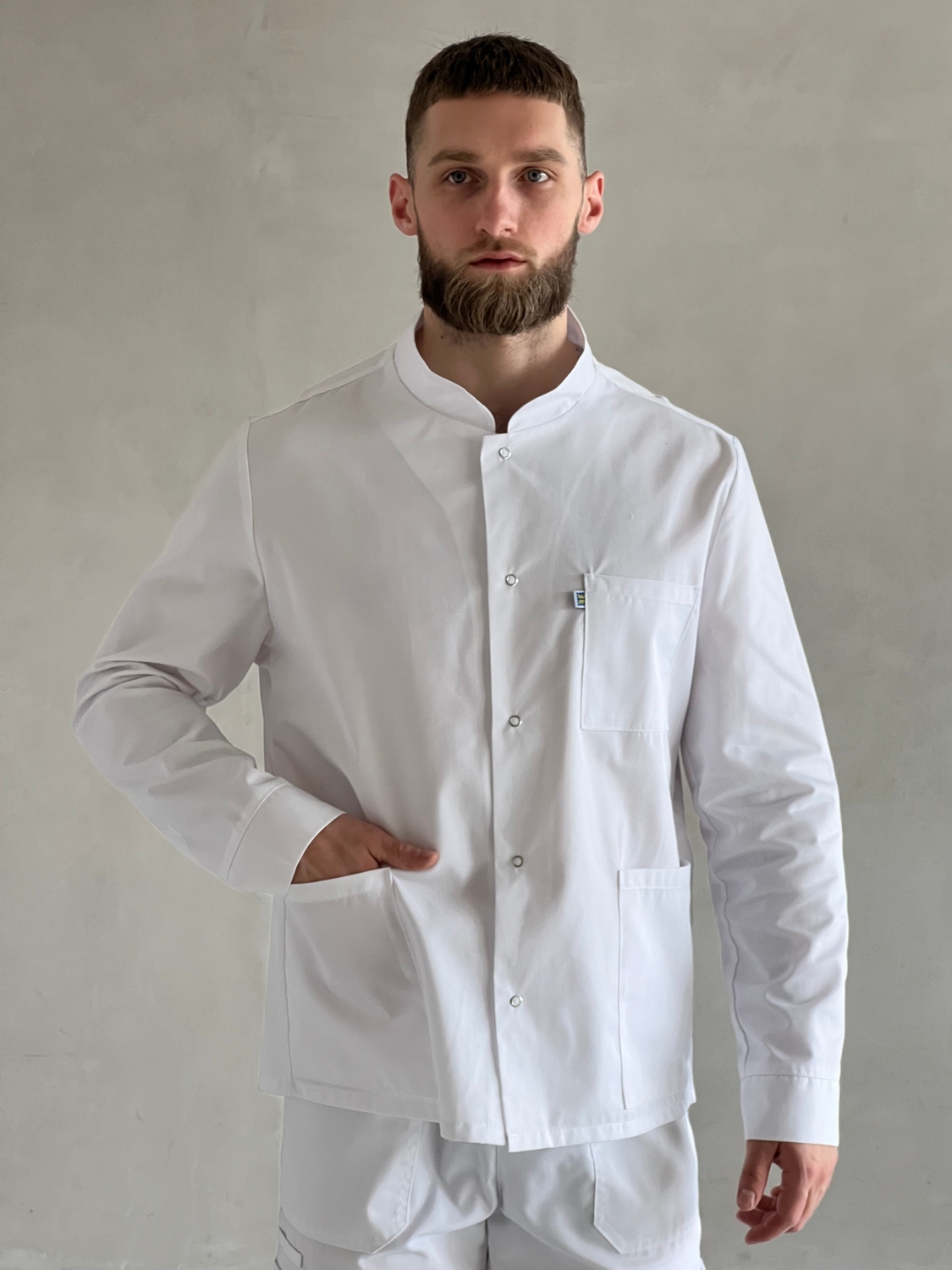 Чоловіча медична куртка 24-03 біла