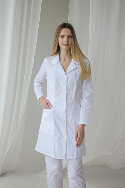 Жіночий халат медичний 08-04 білий