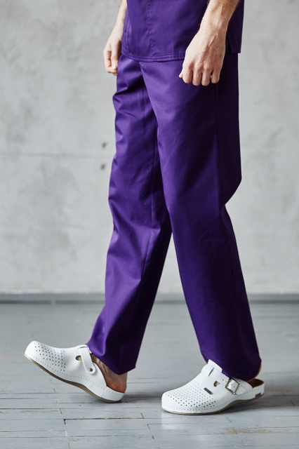 Чоловічі цупкі медичні брюки МШ-05 фіолетові
