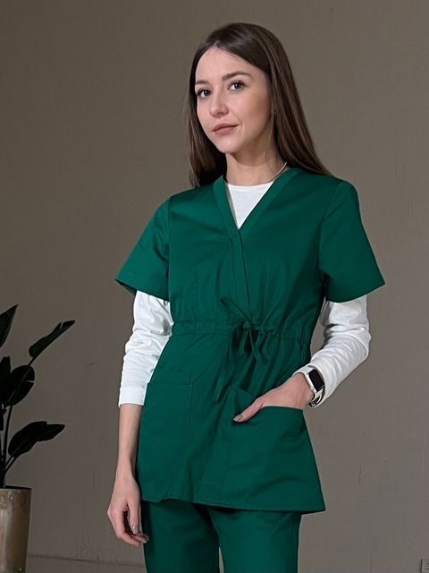 Хирургическая куртка женская зеленая 22-07 | Швецька марка