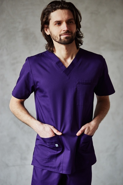 Чоловічий хірургічний костюм 14-02 фіолетовий