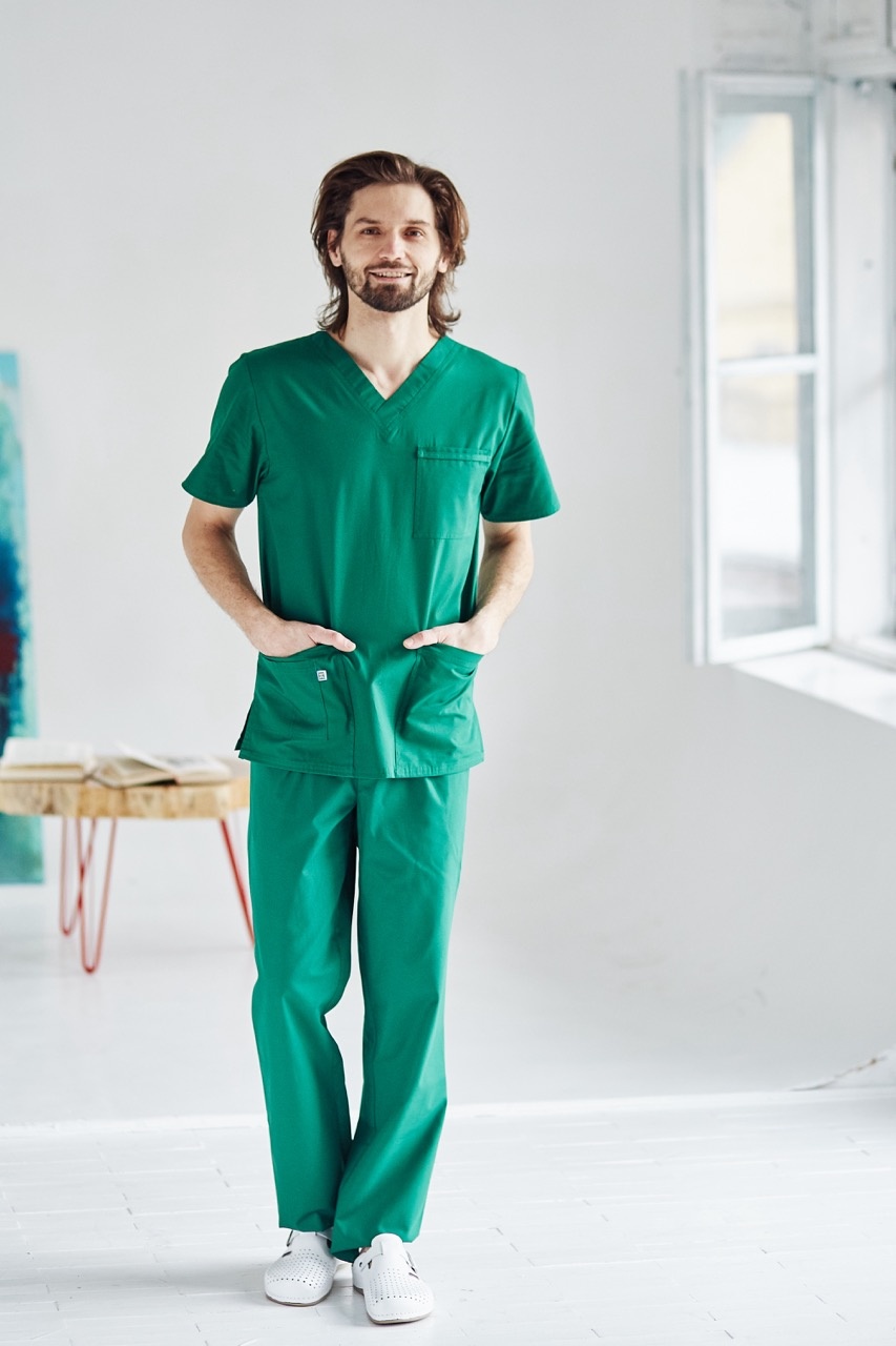 Чоловіча хіругічна куртка 14-02 зелена