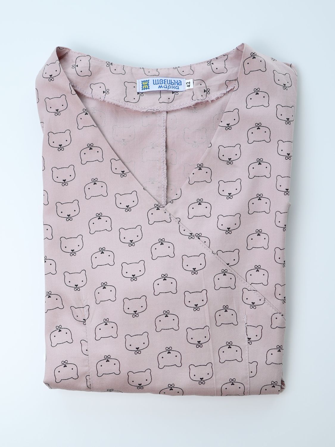 Хирургическая куртка женская с принтом розовые Медведи 14-01 | Швецька марка