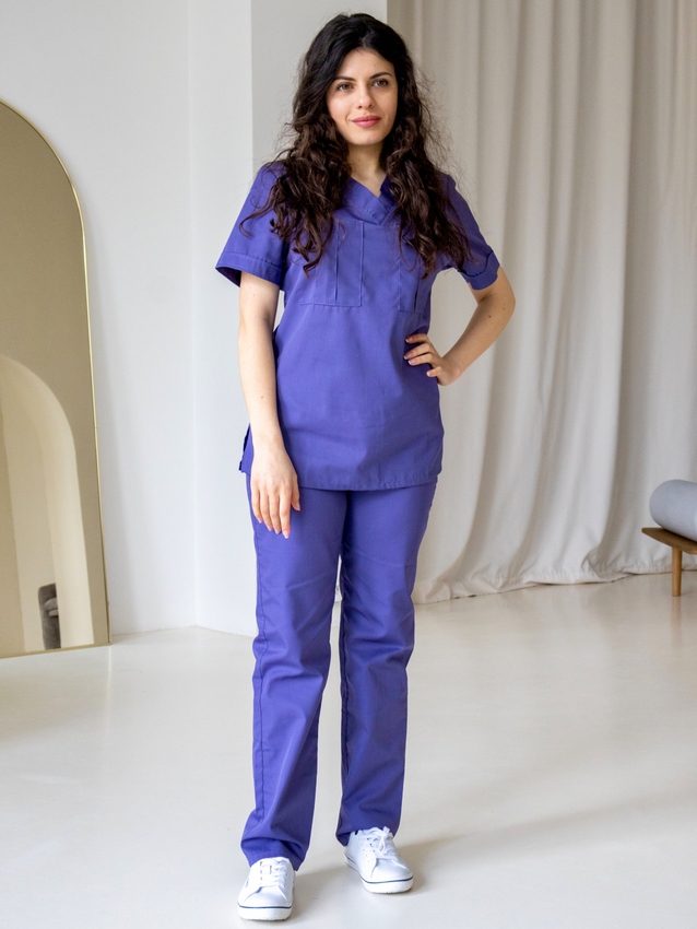 Медицинский костюм женский нежно фиолетовый 20-05